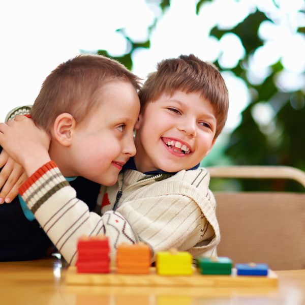 happy kids with disabilities in preschool